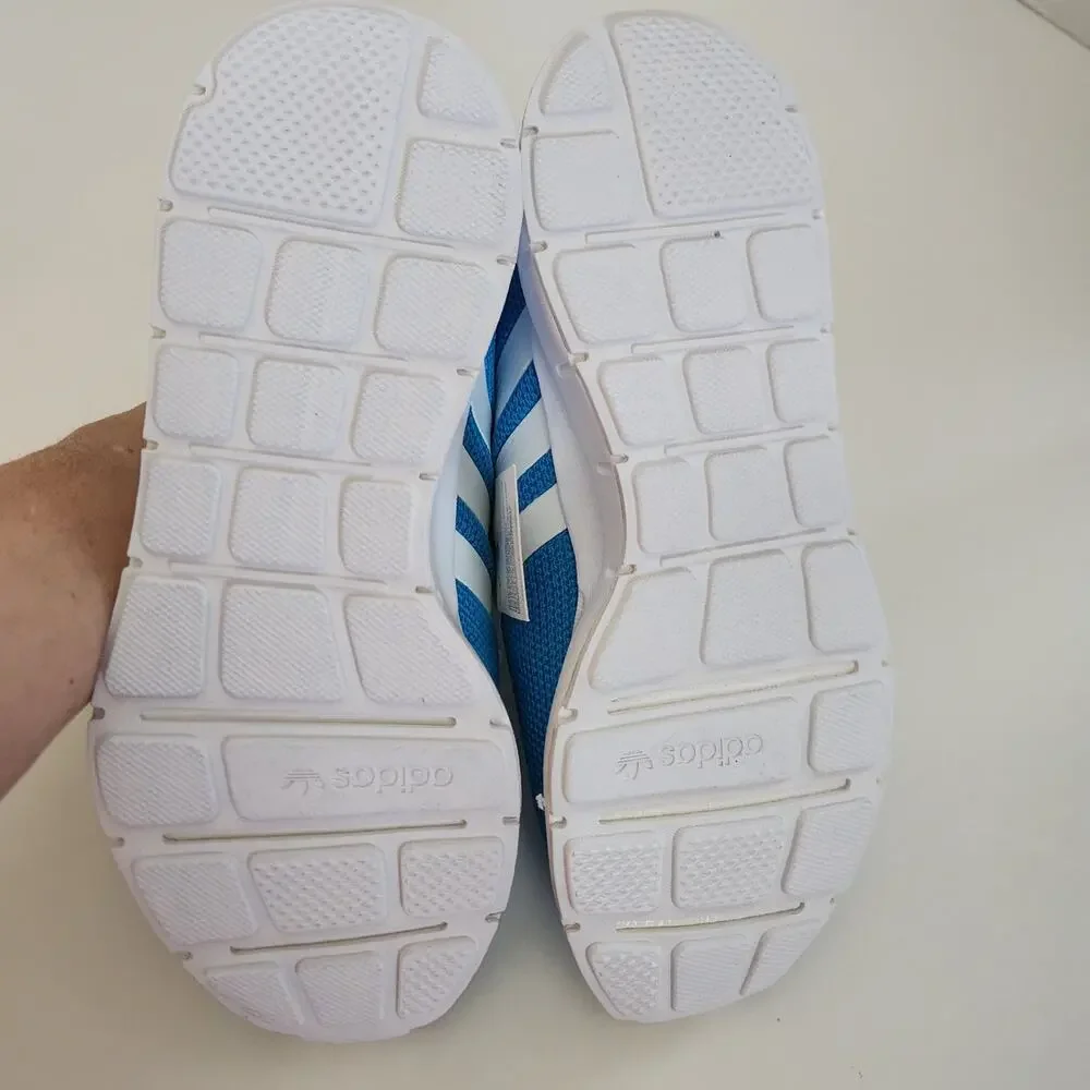 adidas Originals Swift J Running Shoe Shock Cyan/White/White, 5 M US Big Kid